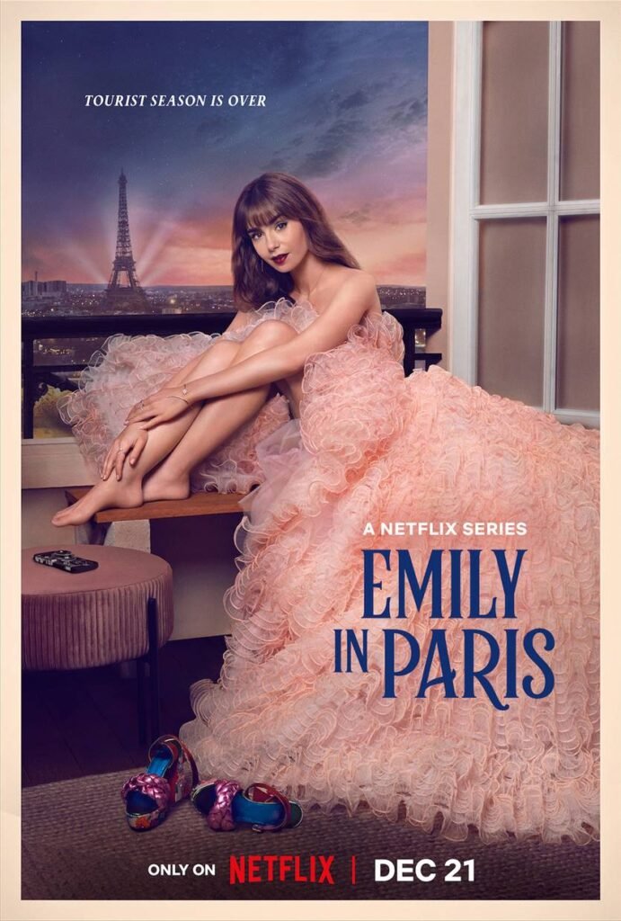 Poster de divulgação da 3ª temporada de Emily em Paris