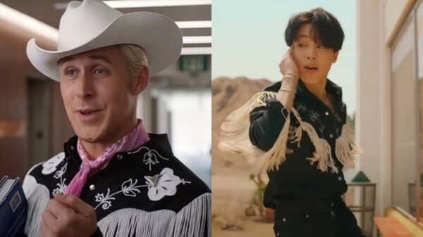 Ryan Gosling, o Ken da Barbie, usa a mesma roupa que o Jimin, do BTS