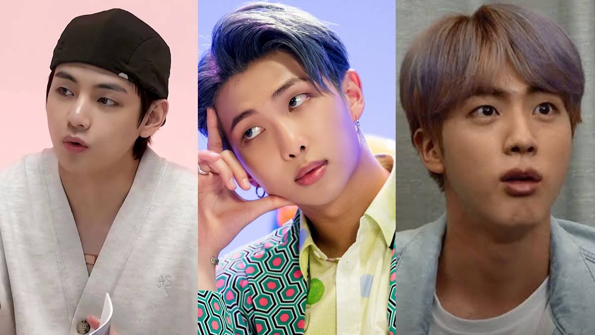 V, RM e Jin, do BTS