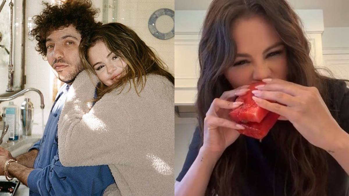 Selena Gomez prova comida inusitada feita pelo namorado