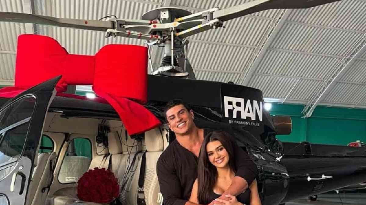 Franciny Ehlke ganha helicóptero do marido