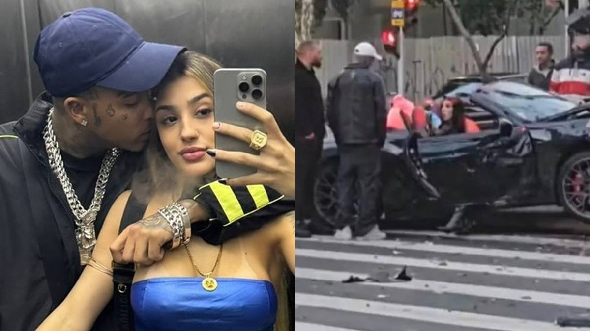 Bia Miranda e Gato Preto sofrem acidente de Porsche em SP